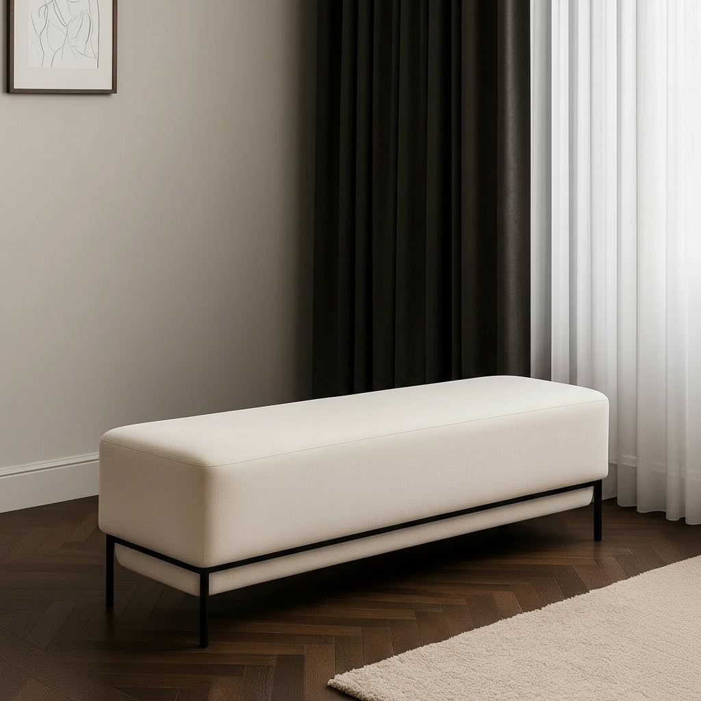 Ivory Pebble Ottoman
