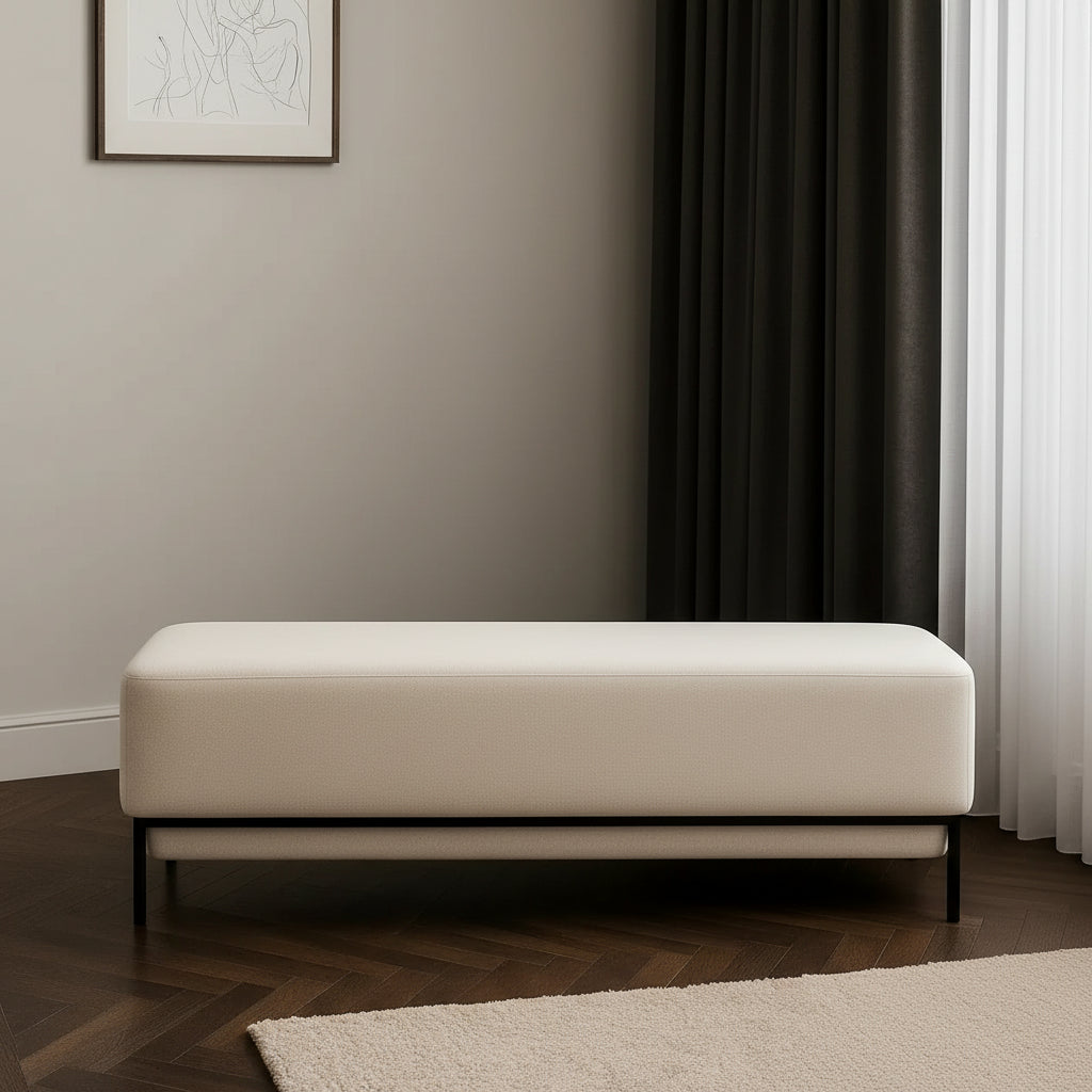 Ivory Pebble Ottoman