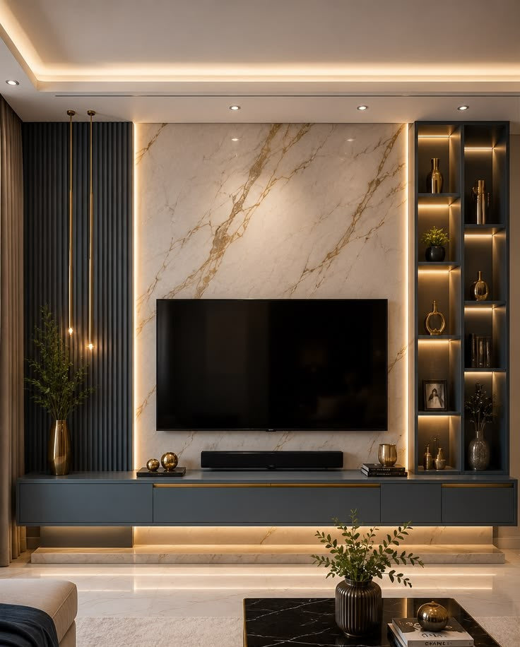 Noir Slat TV Unit