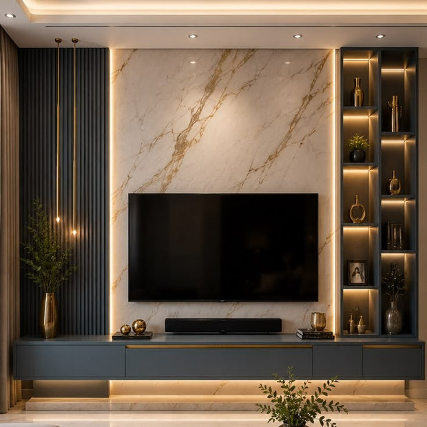 Noir Slat TV Unit